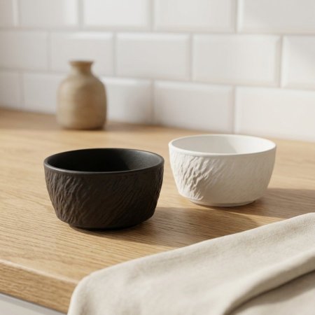 طقم زبادي تقديم بورسلان بملمس بارز